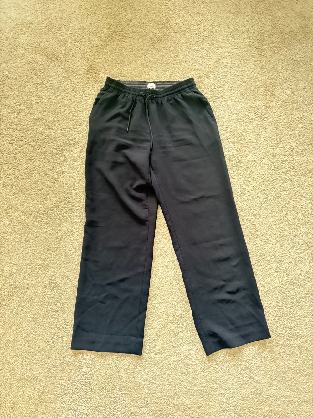 Wilfred Black Relaxed Wide-Leg Drawstring Trousers